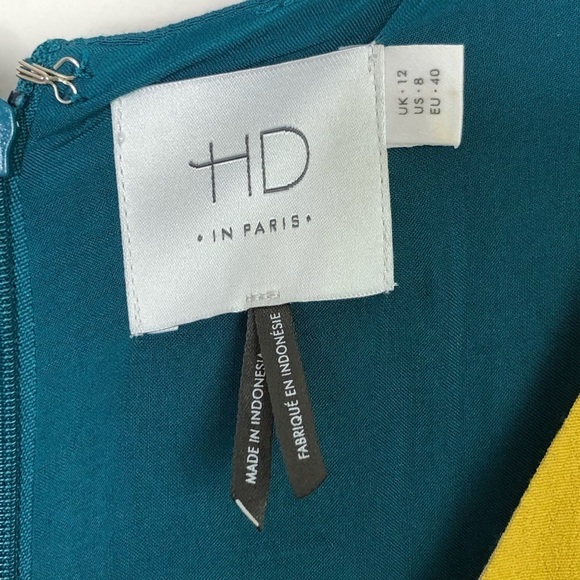 HD in Paris Color block V-neck mini dress - Picture 5 of 9